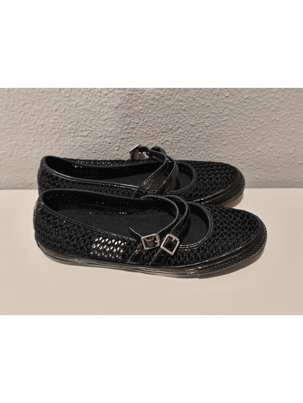 Converse Women's Black Mesh Mary Jane Flats Size 8.5
